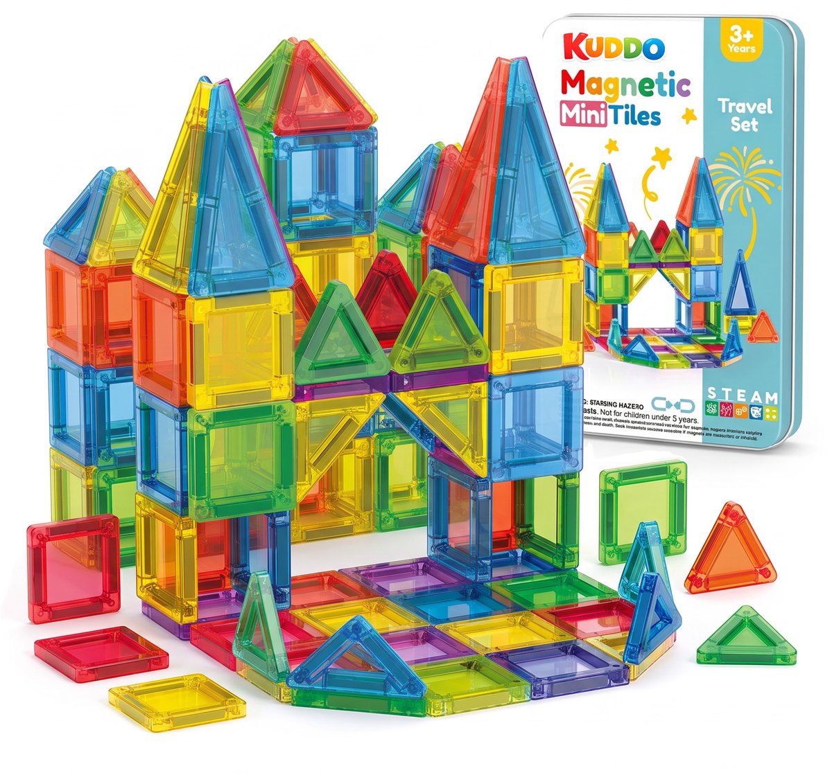 Kuddo Magnetic tiles - Travel set - 65pcs