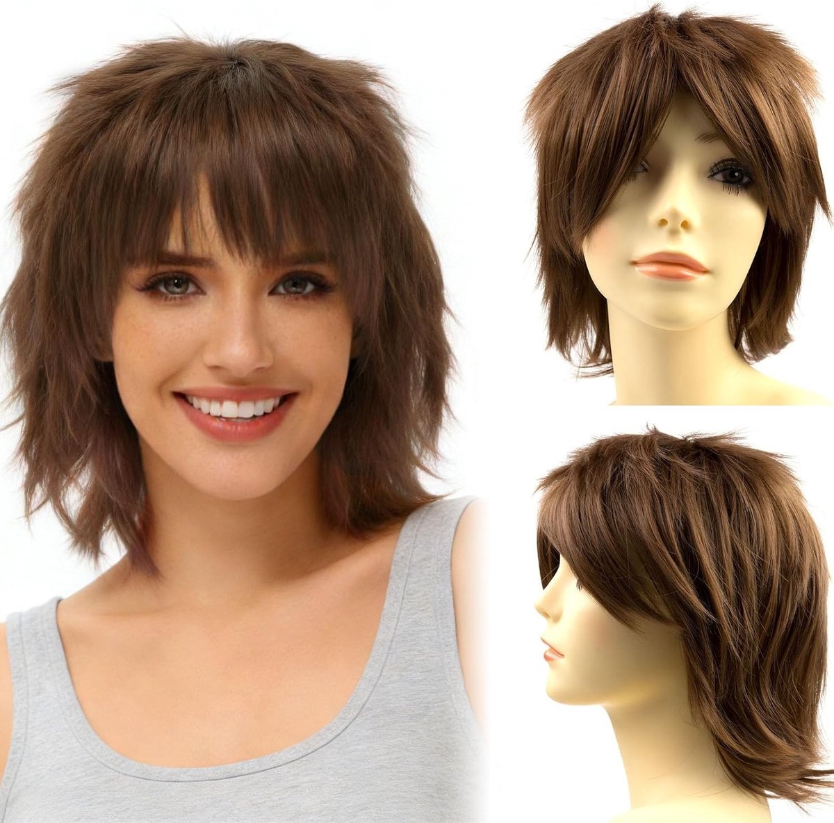 Korte Maroon Cosplay Perücke voor Mannen en Vrouwen - Perfect voor Halloween, Kostuums en Feestjes