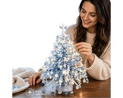 Kerstdecoratie – Doe-het-zelfpakket voor een kerstboompje van kralen; handgemaakt ornament van draad en kralen –lichtjes (ca. 20 cm hoog) – ideaal om heerlijk alleen te ontspannen of samen met het gezin te knutselen.