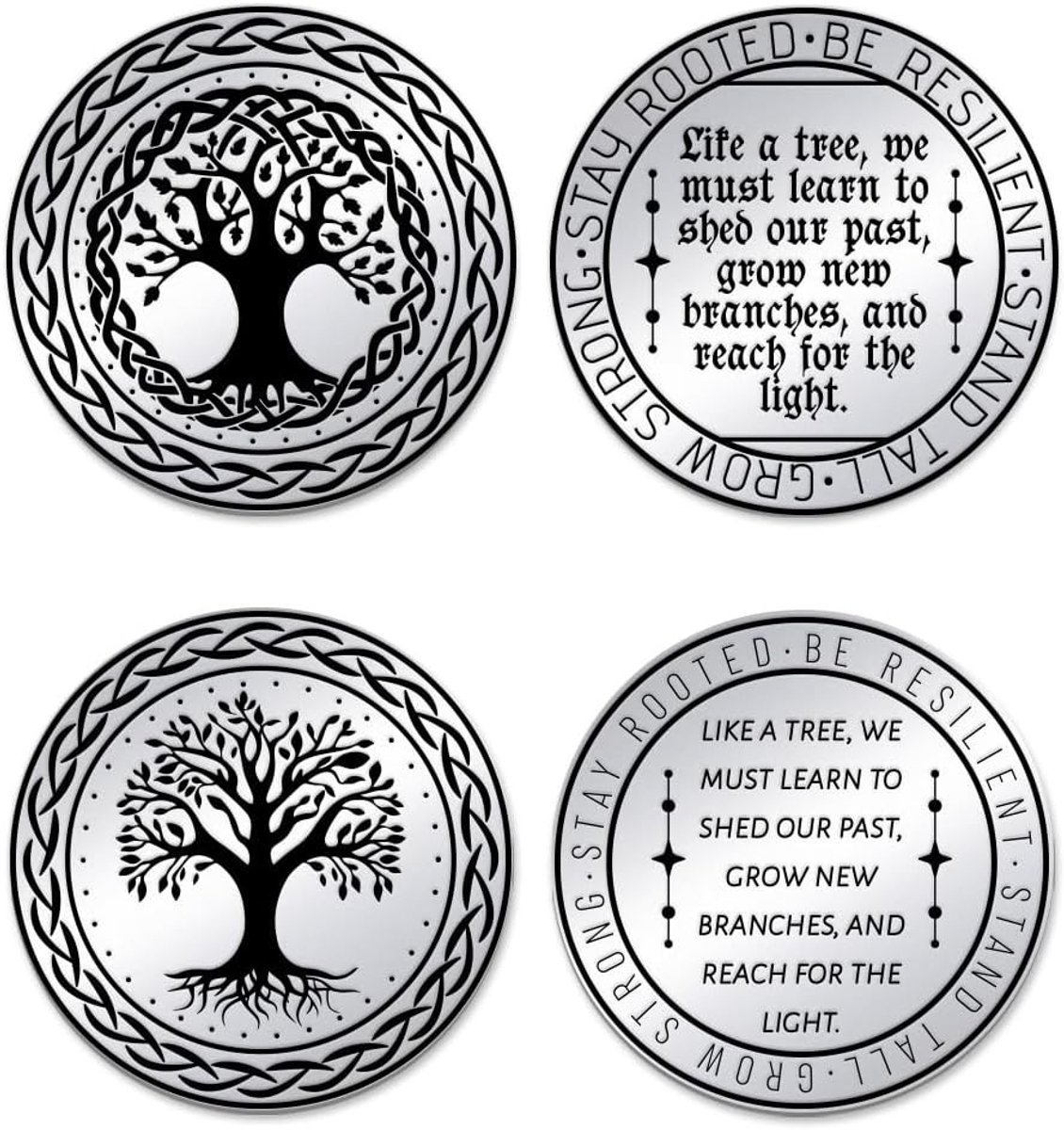 Yggdrasil Boom van het Leven Herdenkingsmunt voor Vrienden en Familie - 2 Stuks Geschenken voor Mannen en Vrouwen, Perfect voor Verjaardagen en Speciale Gelegenheden