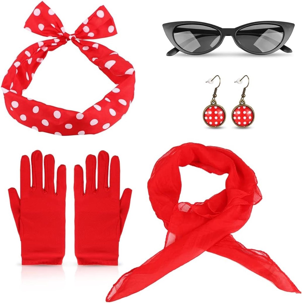 Rockabilly 50s Kostuum voor Carnaval, Vintage Kleding voor Retro Feest en Moth Party, Perfect voor Themafeestjes