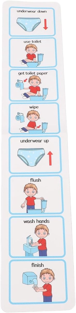 Stappenplan Potty Chart voor Kinderen, Visuele Toilettraining voor Autisme en Speciale Behoeften, Leerlingen Motiveren met een Training Schema