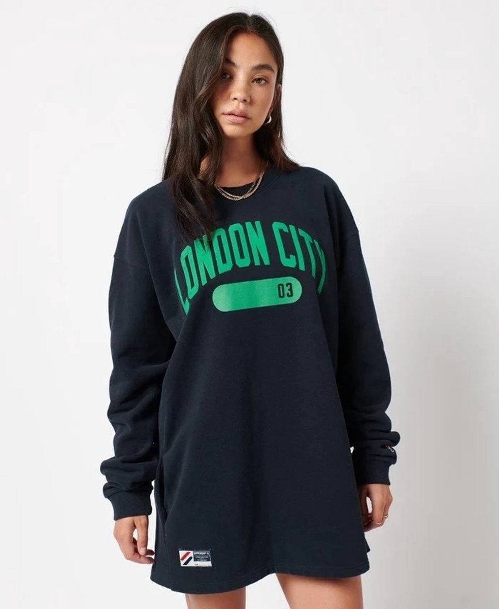 superdry CITY COLLEGE CREW DRESS Blauw