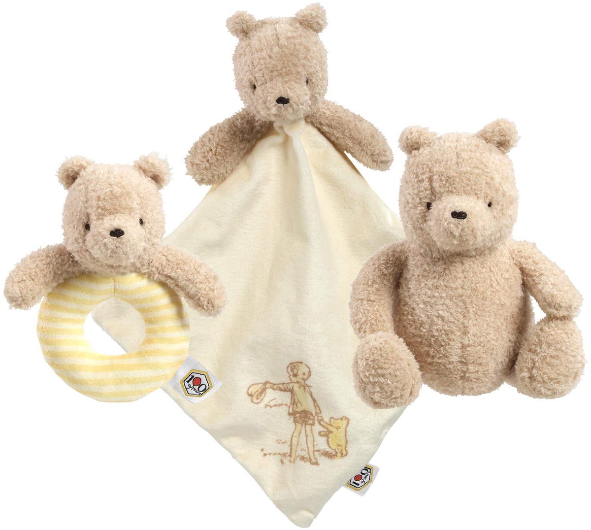 Gift Set Winnie the Pooh Knuffeldoek / Rammelaar / Knuffel