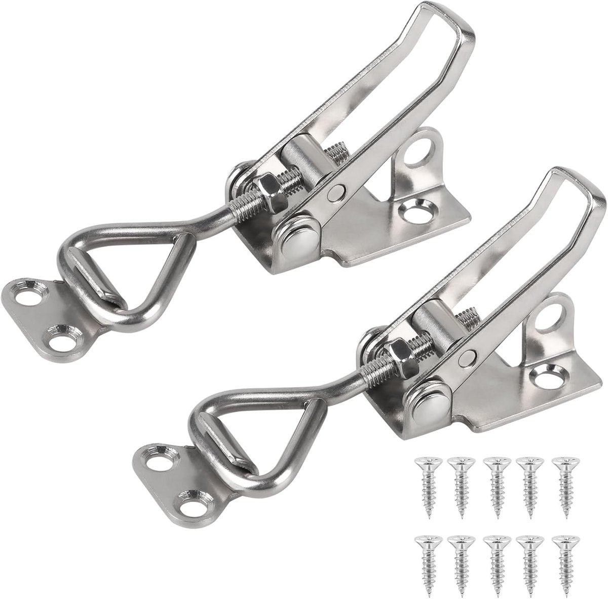 2PCS RVS Klemvergrendeling met Lever en Draai Knop - Verstelbare Klem voor Kastdeuren, Maximaal 100kg/220lbs, Ideaal voor Timmerwerk en Meubelprojecten