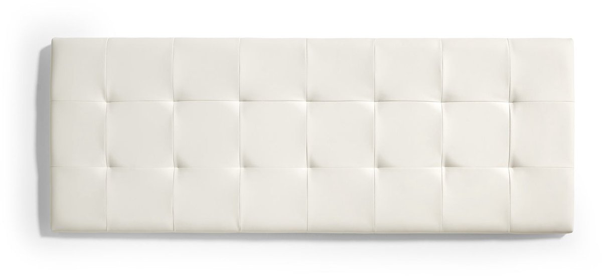 Hoofdbord voor bed 120 capiton ruiten kunstleer 152x57x5cm wit