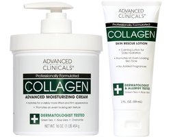 Advanced Clinicals Collagen Body Lotion & Face Moisturizer – Bodycrème & Gezichtscrème met Collageen + Travel Size