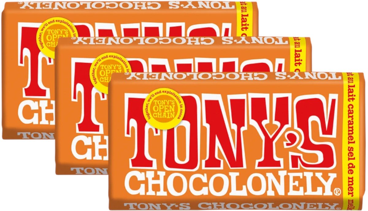 Tony's Chocolonely Melk Karamel Zeezout - Multipack - Chocolade - 540g (3x180g)
