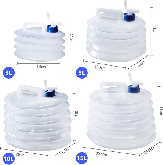 Emmer - Waterzak - Opvouwbare emmer - Emmer 10 liter - Watercontainer - Draagbaar - Geschikt voor campers, kamperen, wandelen, reizen, barbecueën, reizen en andere buitenactiviteiten van Merkloos — afbeelding 5