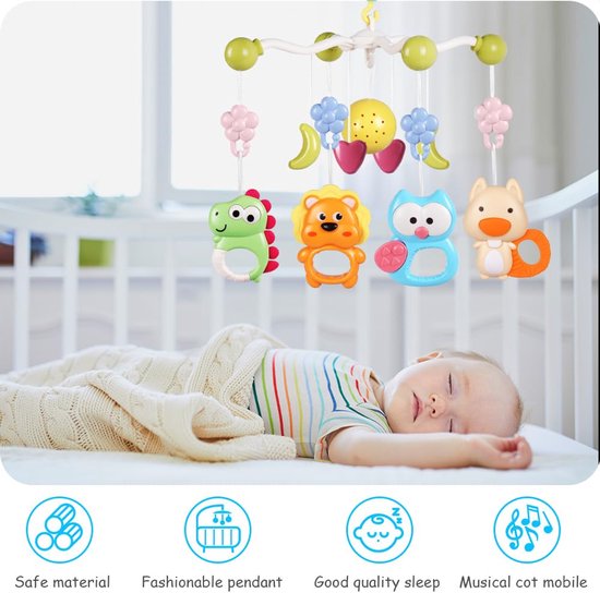 Namajunas - Baby speelgoed - Mobiel met Afstandsbediening voor de Wieg - Wiegspeelgoed - Hangend Speelgoed voor de Babywieg - Draagbaar en Mobiel - Kinderwagen Speelgoed - Kinderwagen Accessoire - voor baby - 0+ maanden van Namajunas — afbeelding 4