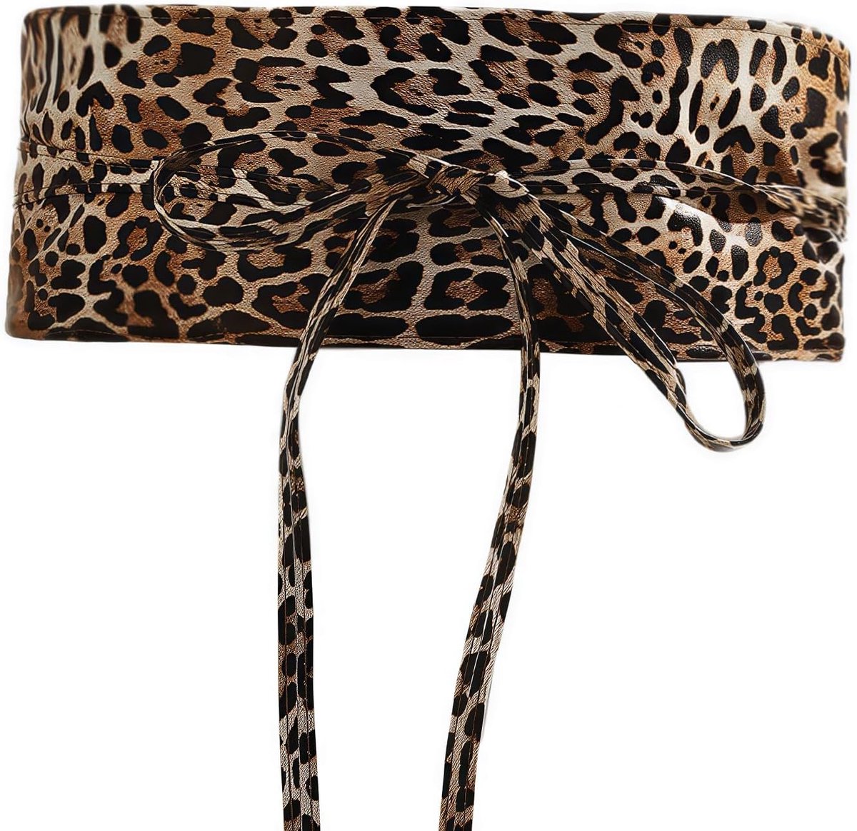 Verstelbare brede bruine luipaardriem voor dames, elegant en modieus, perfect voor dagelijks gebruik en speciale gelegenheden