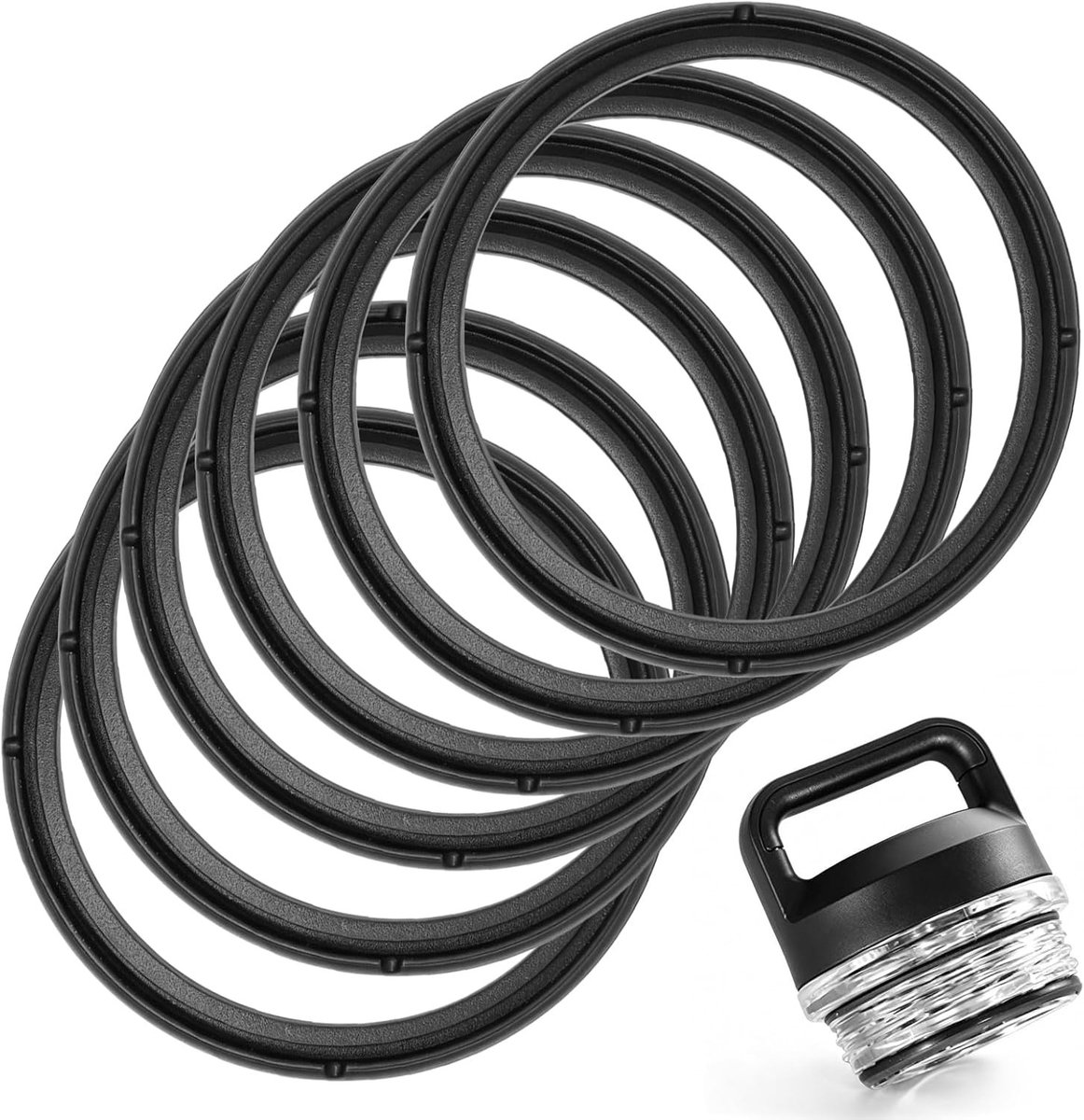 Set van 6 Siliconen O-Ringen voor Chug Caps, Geschikt als Vervangingsonderdelen, Lekdichte Rubber Seals voor Rambler Chug Cap