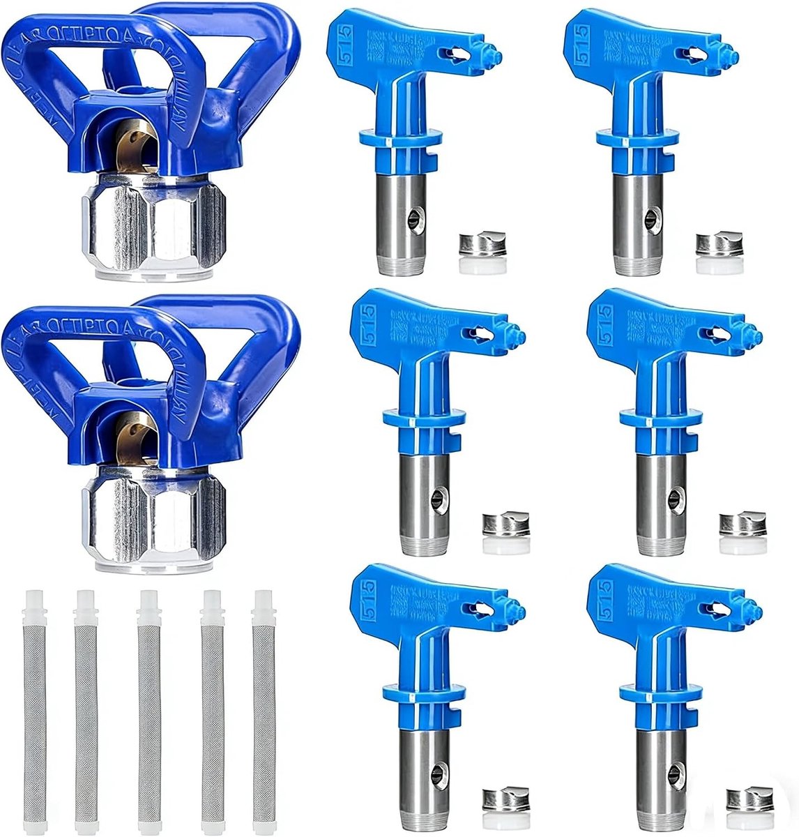 6 Stuks Omkeerbare Airless Verfspuitmondtips voor Spuitmachines - Geschikt voor Huizen, Gebouwen en Hekken - Model 215, 315, 417, 523