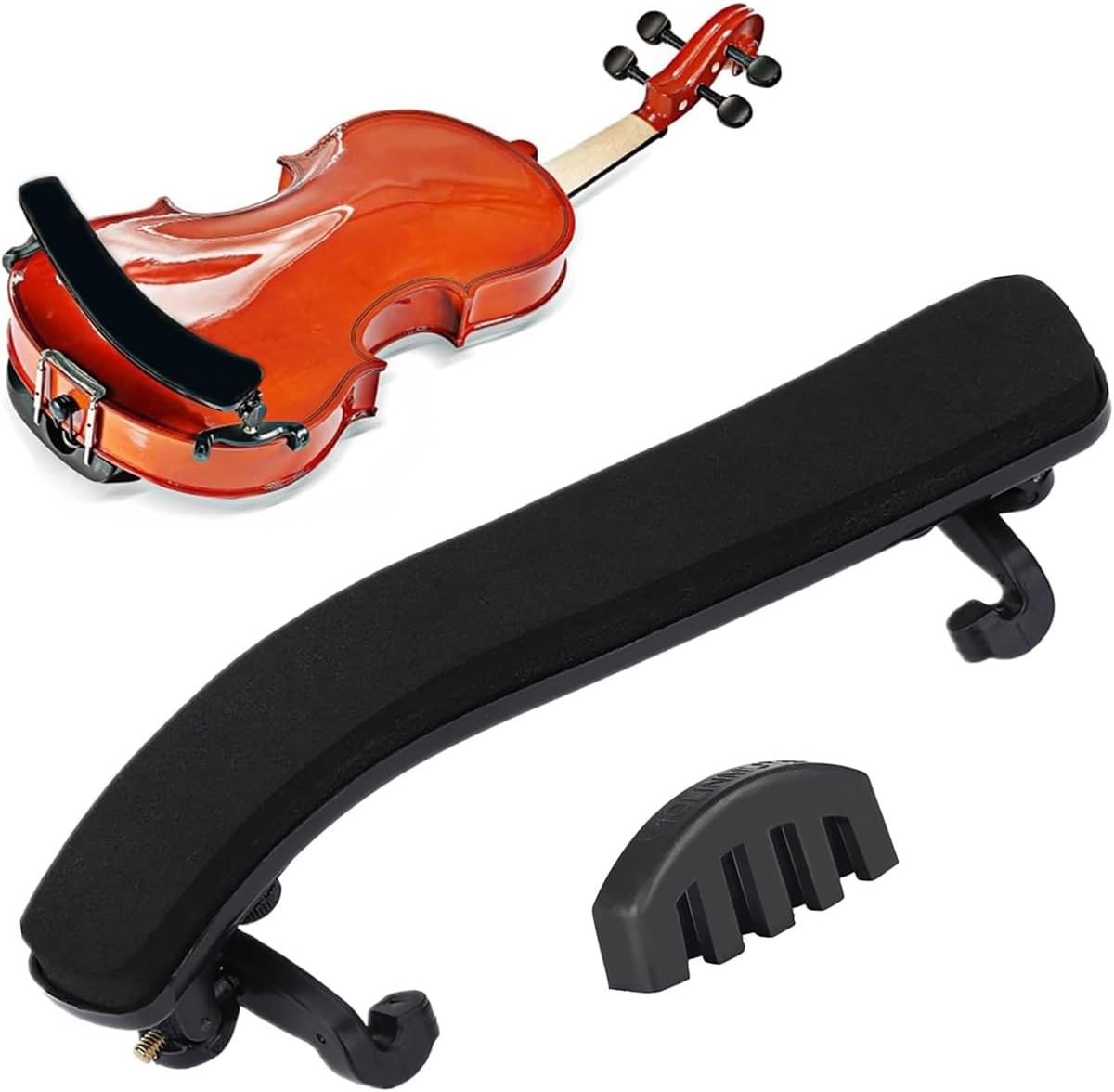 Verstelbare schoudersteun voor viool 3/4 en 4/4, comfortabele en lichte schoudersteun van kunststof, ideaal voor muzikanten