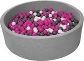 Zachte Jersey baby kinderen Ballenbak met 900 ballen, diameter 125 cm - wit, roze, grijs