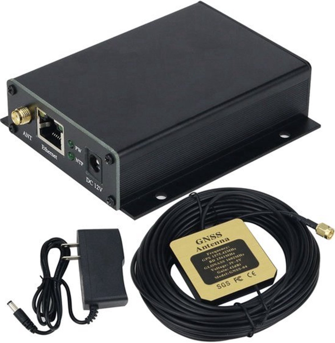 Netwerktijdserver NTP Server - EU Plug - Ethernet 10/100M - GNSS Ontvanger - Voor Netwerksynchronisatie