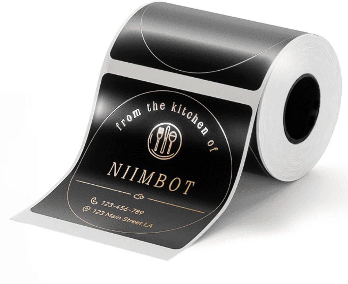 Niimbot - Labels/Etiketten M2/M3 - 50x50mm - 150 vellen - Zwart Rond