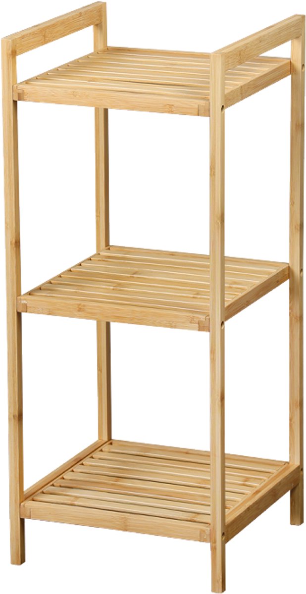 Rek, 3 planken, bamboe, 30x30x70 cm, Kesper