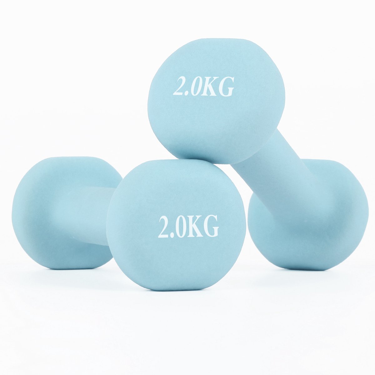 Dumbbellset - Halterset - 2 x 2 kg - Antislip Coating - Gietijzeren Kern - Voor Krachttraining, Fitness en Thuisworkout