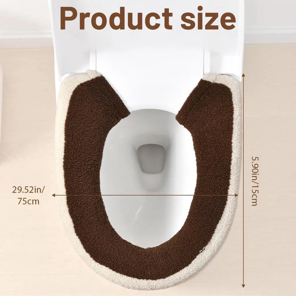 Verdikte antibacteriële toiletbrilhoes – warm – universeel – beige