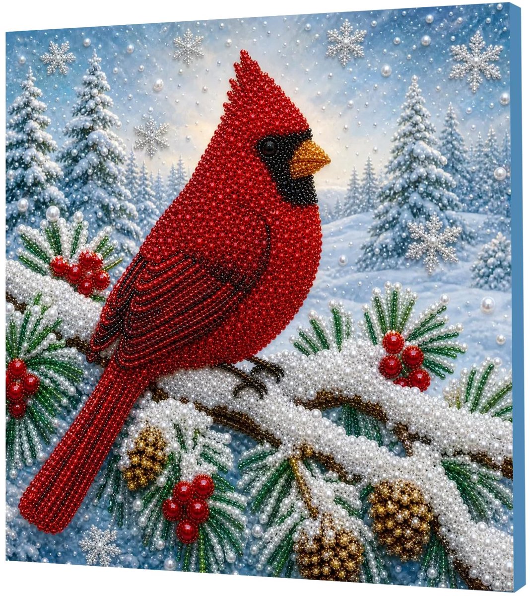 Casalora DIY Parel Diamond Painting Kerst Kardinalen C - Creatieve Hobby voor Volwassenen - 20X20cm