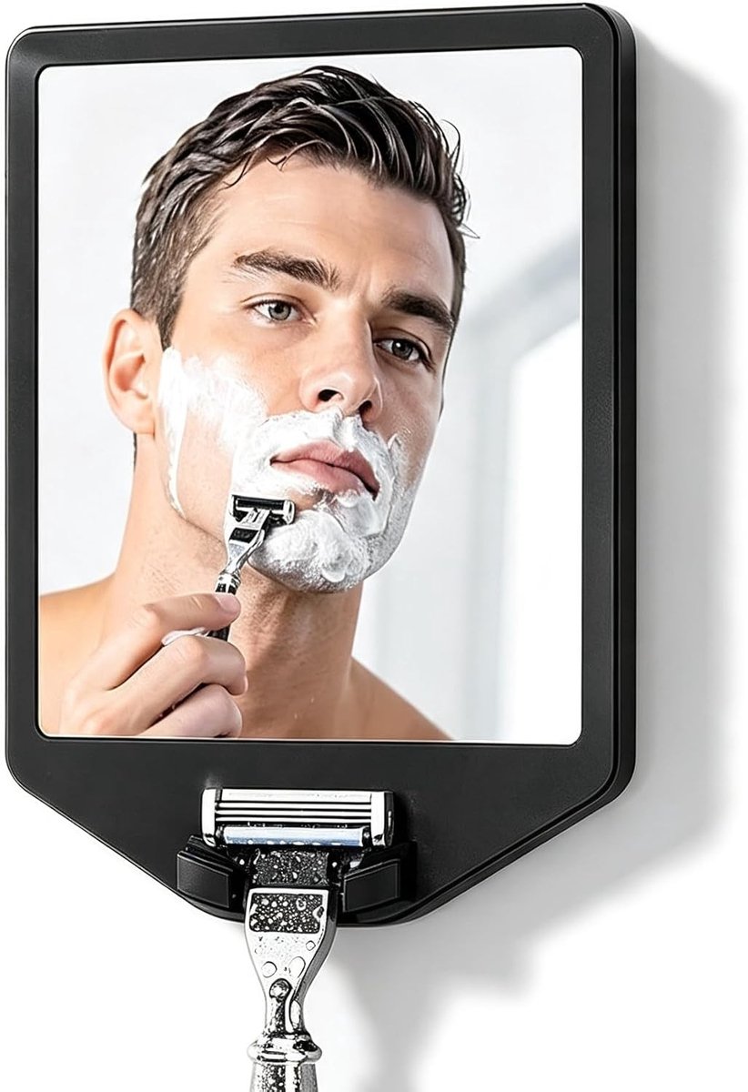Anti-fog Douche Spiegel met Scheermes Houder, Silicone Grip, Zelfklevend en Waterdicht voor Scheren en Make-up Gebruik