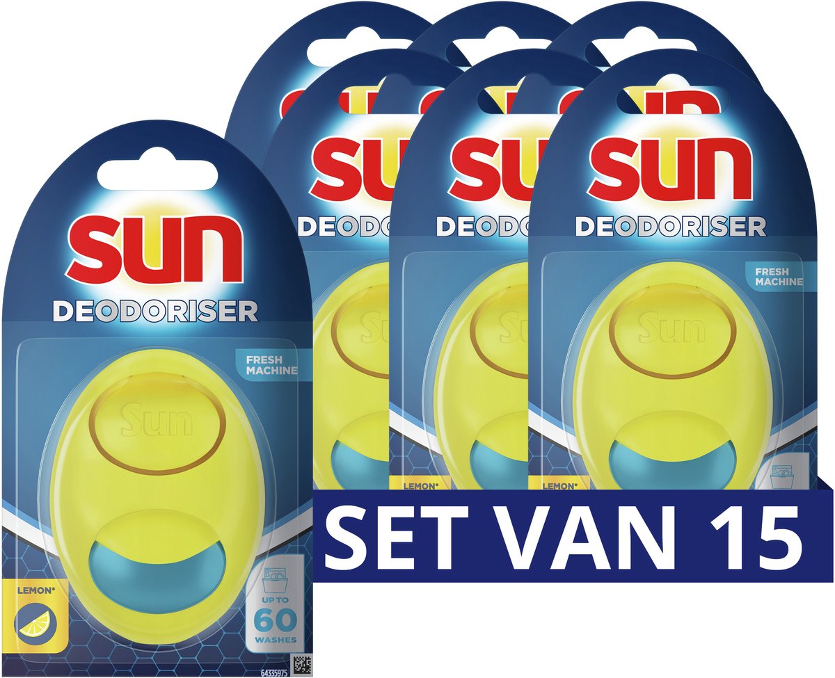 Sun -Vaatwasmachine Verfrisser - Citroen - 15 Stuks - Voordeelverpakking
