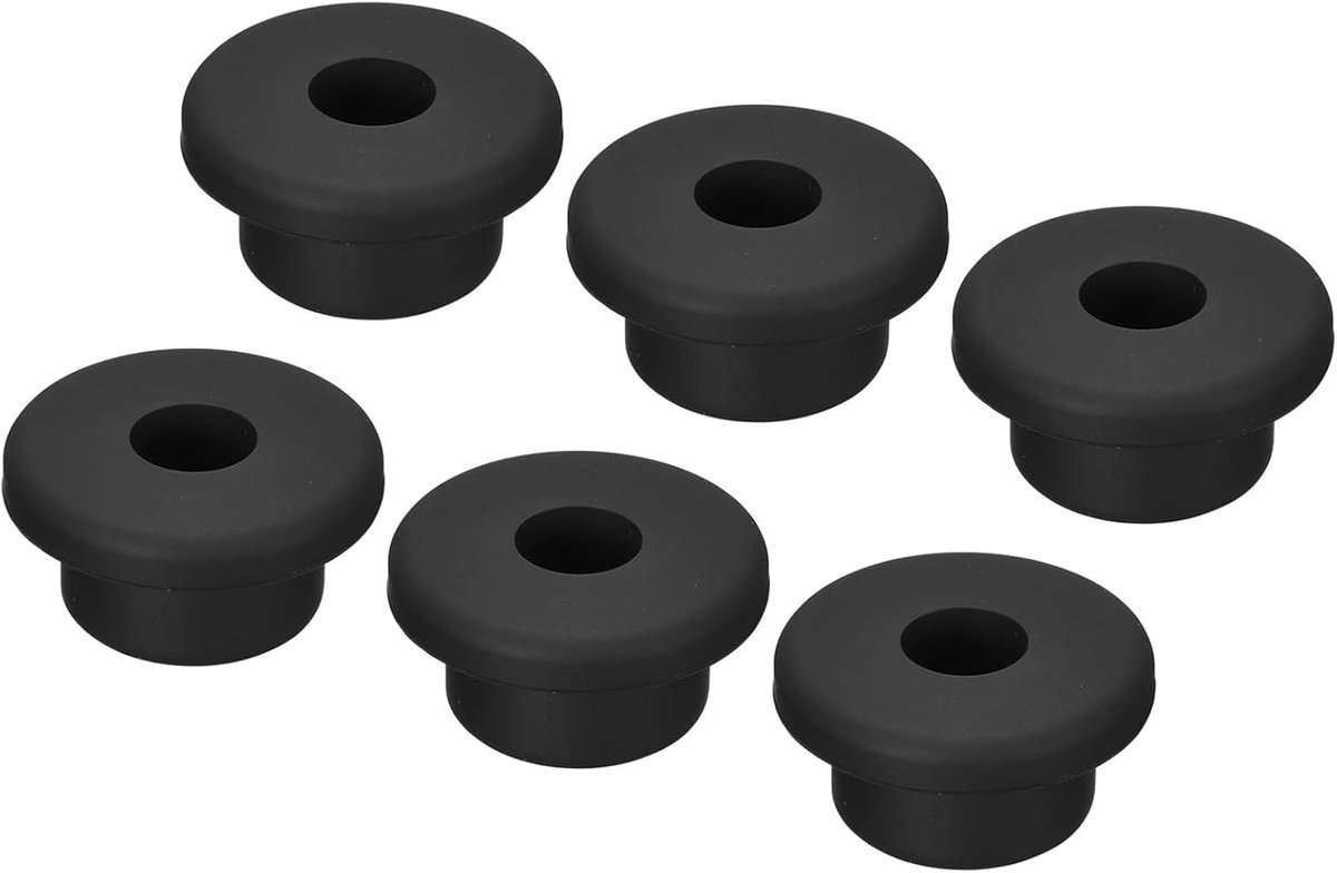 6 Stuks Rubber Grommet 19mm Diameter T-Type Silicone Seal Flexibele Gatplug voor Kabel- en Pijpbescherming