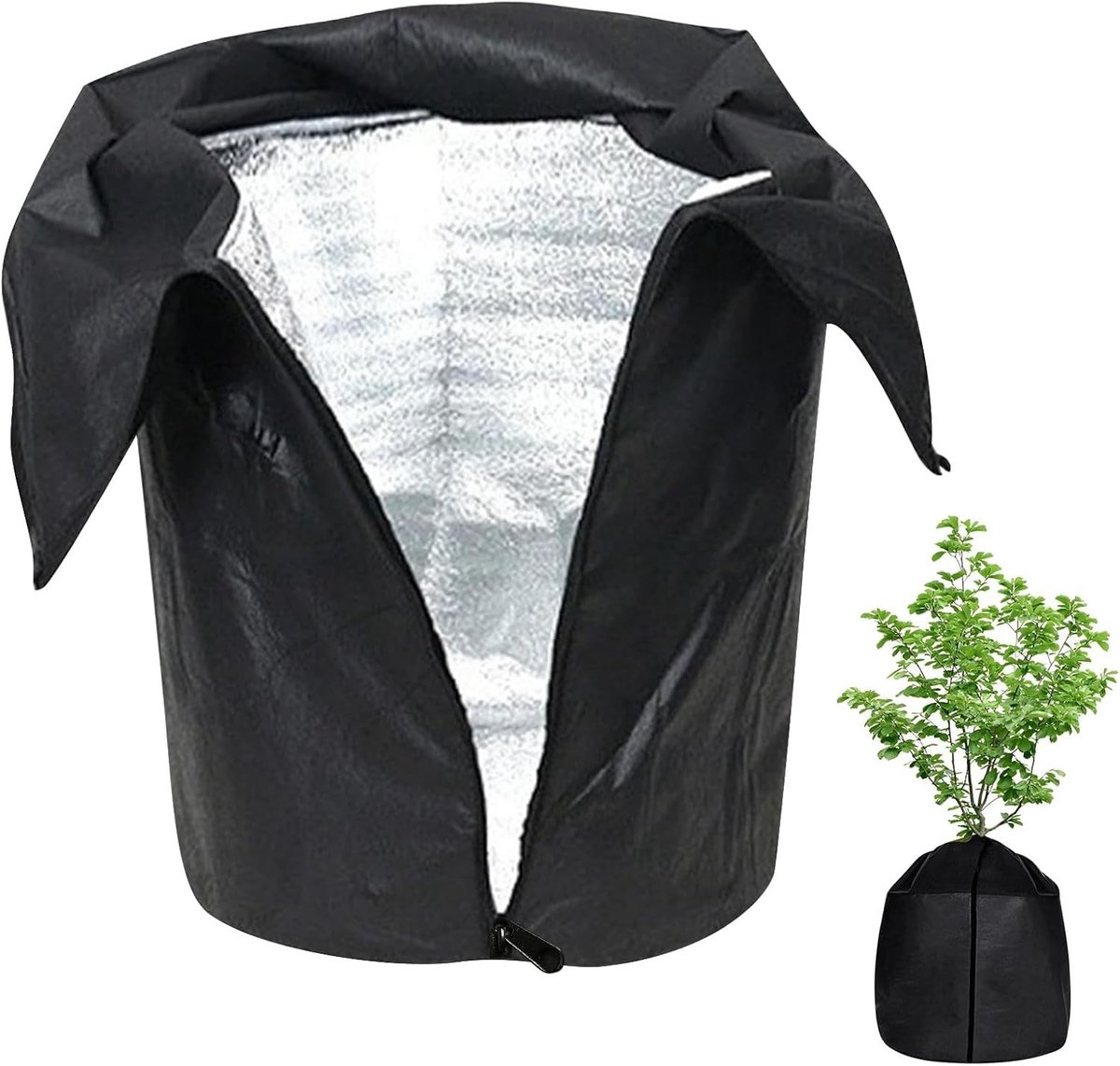 Isolerende Plantbeschermzak 45 x 50 cm voor Winterbescherming van Potplanten met Rits, Vorstbescherming en Bescherming voor Heesters en Planten