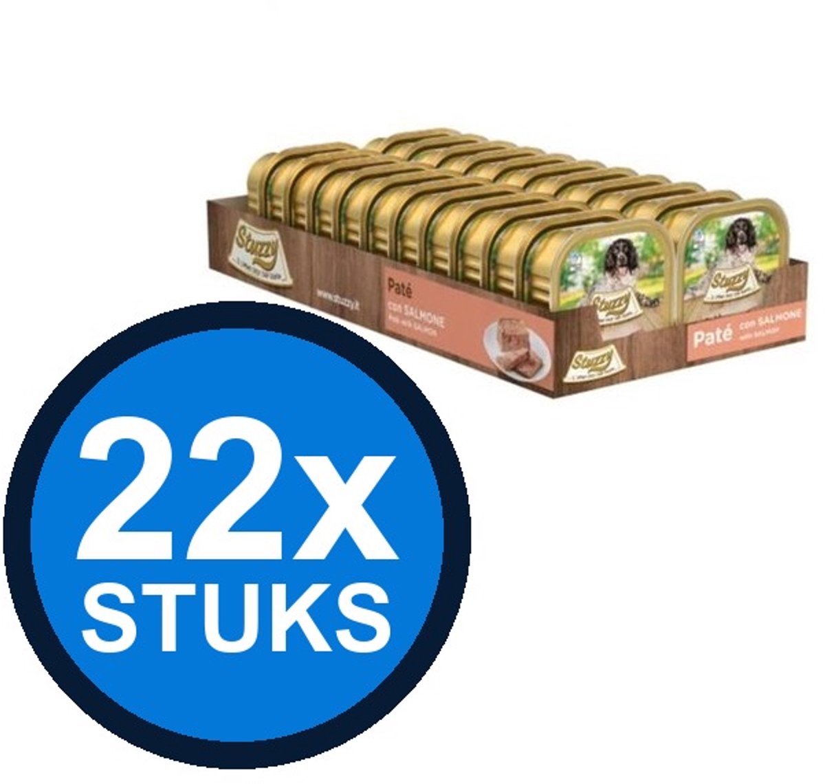 22x Stuzzy - Hond Paté Zalm - Hondenvoer Natvoer - 150g