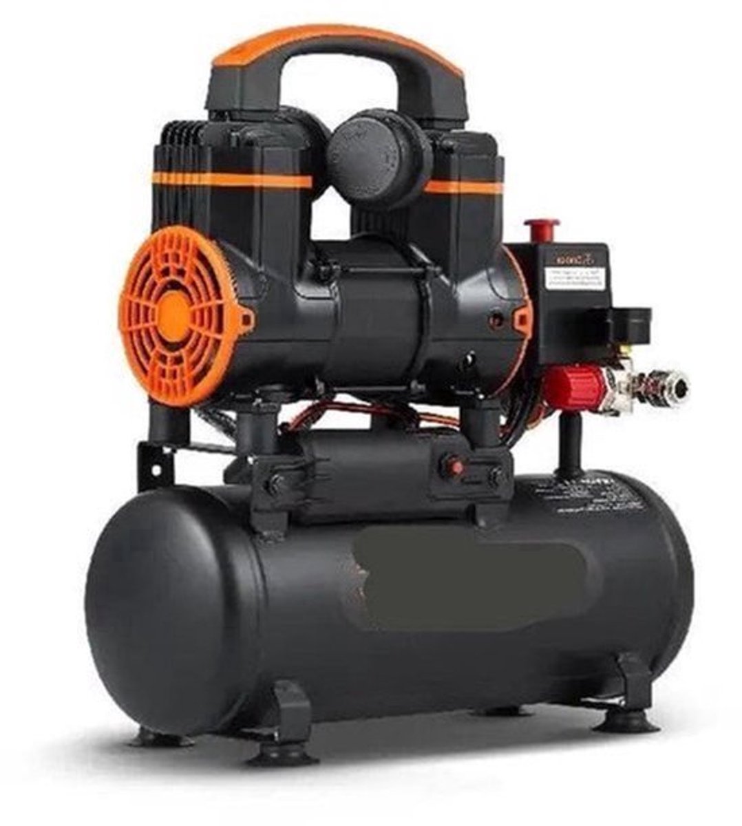Luchtcompressor - Stille Compressor - Luchtpomp - Olievrije Draagbare Compressor - 8L - 900W - voor Huis, Banden en Hobbygebruik - Bandenpomp