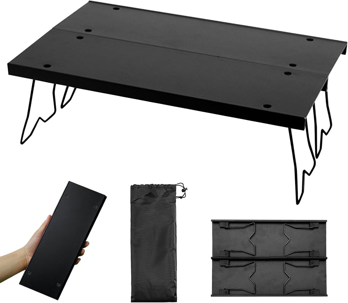 Vouwbare Aluminium Campingtafel met Draagtas - Lichtgewicht en Compact voor Buiten, Perfect voor Kamperen, Hiking en Strandactiviteiten