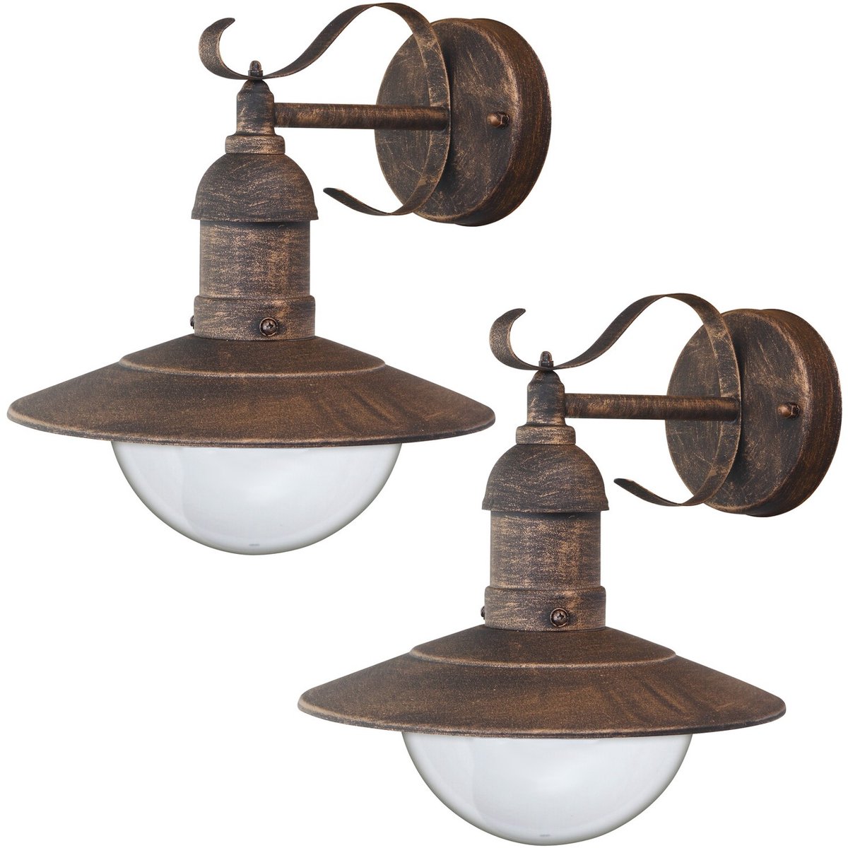 Rabalux Oslo - Wandlamp 2 stuks - Tuinwandlamp -E27 - 60W - IP44 - Goud