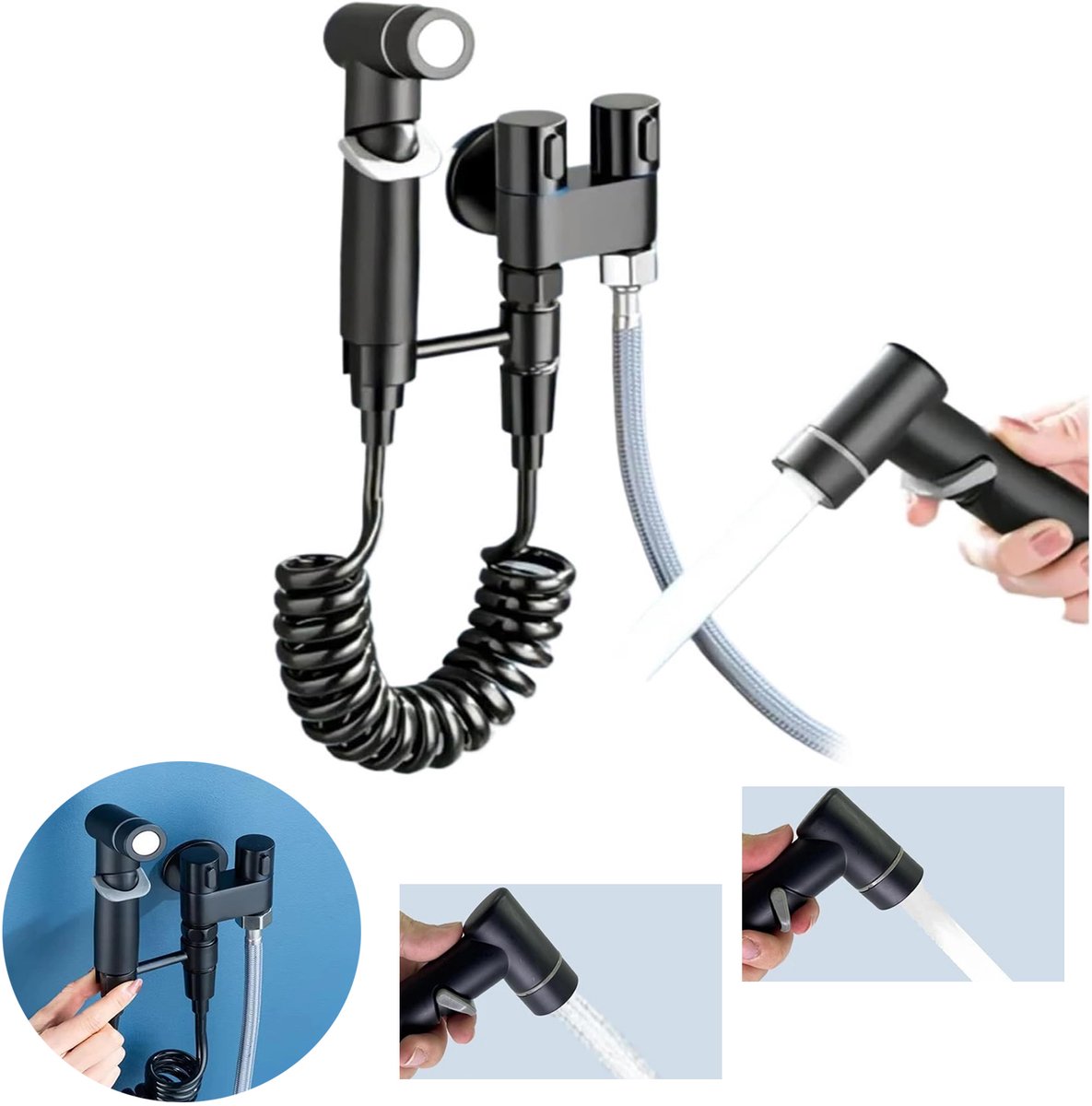 Toilet Bidetsproeierset, Multifunctionele Handdouche Voor Bidet, Muurbevestiging, Badkamerreinigingssproeier.