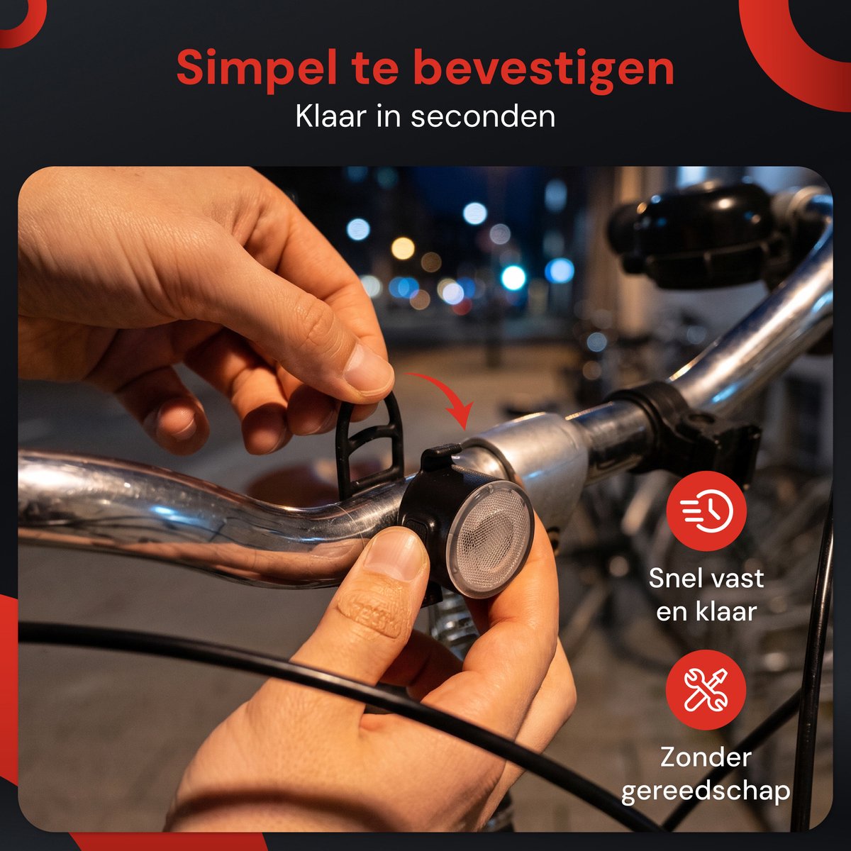 Nuvance Fietslampjes - Fietsverlichting USB Oplaadbaar - Fietslamp Rood en Wit - Voor- en Achterlicht Fiets - Waterdicht - Licht thumbnail 5