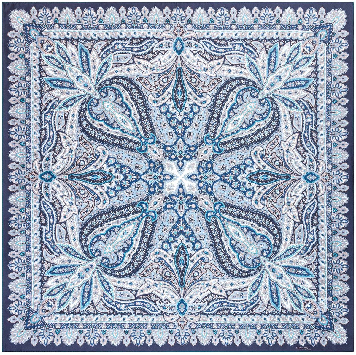 ROECKL sjaal Flourishing Paisley 90x90 Multi Emerald veelkleurig