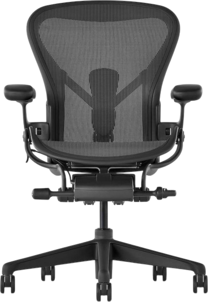 Herman Miller Aeron Remastered Graphite Maat B – Refurbished Ergonomische Bureaustoel – Verstelbare Kantoorstoel – Mesh Rugleuning – Lendensteun – Thuiswerkstoel – Design Bureaustoel