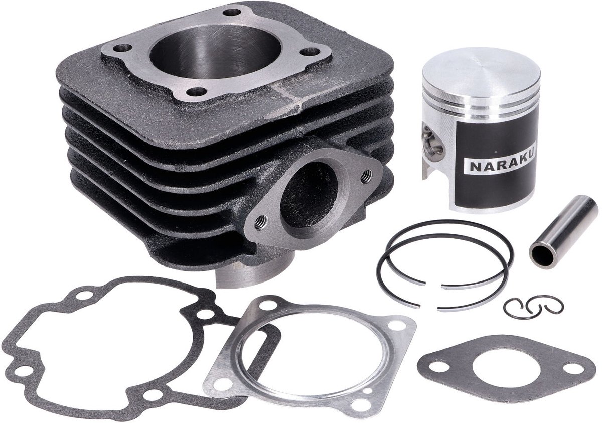 Cilinder 70cc Naraku Aprilia 2T / Derbi 2T / Piaggio 2T / Gilera 2T / Vespa 2T / Italjet 2T Luchtgekoeld Gietijzer NK102.47