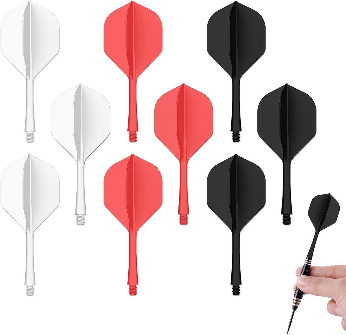 Dart Flights en Schachten Set van 9 Stuks, 70mm Dart Accessoires voor Precisie en Prestaties