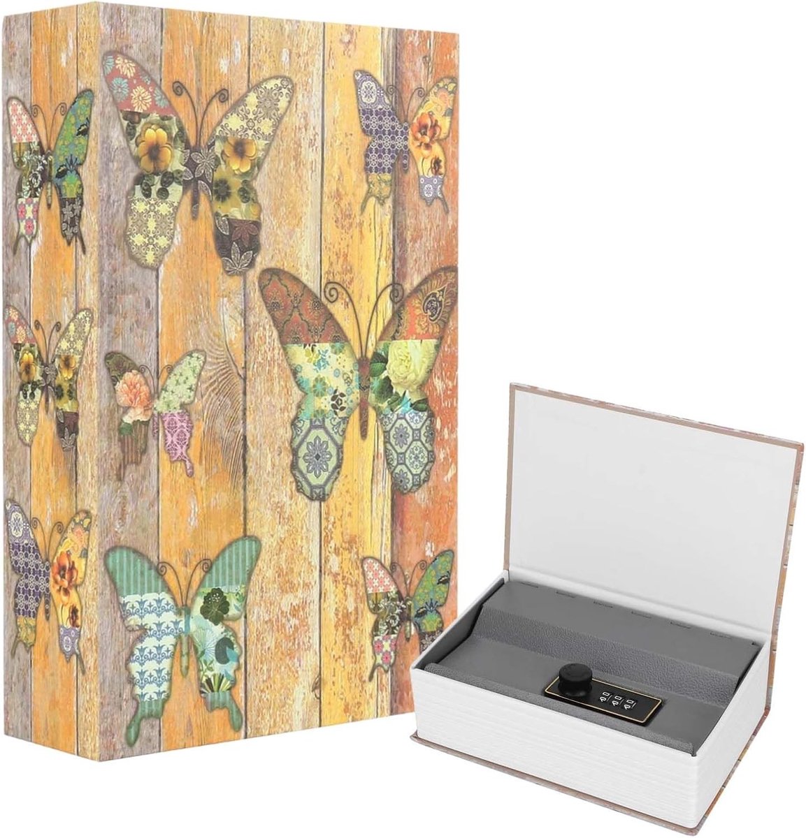 Boekenkluis 18 x 11,6 cm met cijferslot voor veilig opbergen van contant geld, sieraden en waardevolle spullen