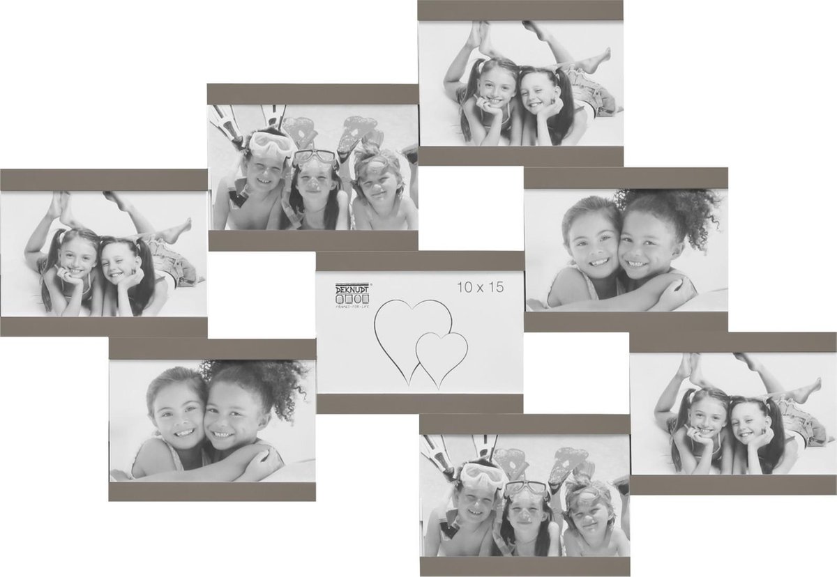 Deknudt Frames multifotolijst S68RK9 P8 - taupe - 8 foto's 10x15 cm