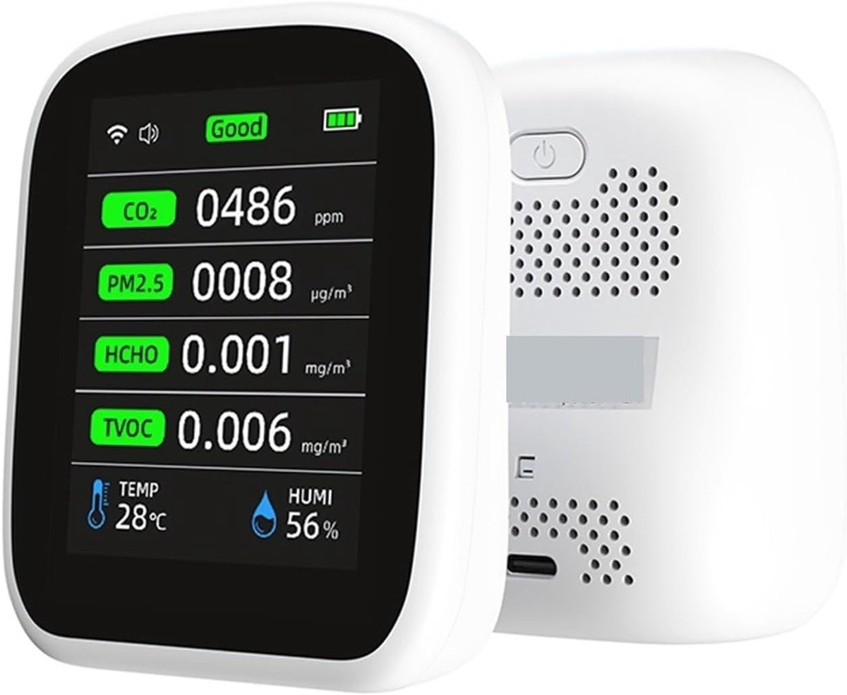 Luchtdeeltjesteller 8in1 PM1.0 PM2.5 PM10 CO2 TVOC HCHO Temperatuur En Vochtigheid Tester Draagbare Luchtkwaliteit Meter Kooldioxide De
