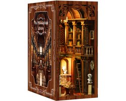 Lumann® Book Nook 430 stuks - Bouwpakketten volwassenen - Houten 3D Puzzel - DIY Bouwpakket Volwassenen en Volwassenen - Boekensteun - Boekenhouder - Miniatuur - The Philosophical library