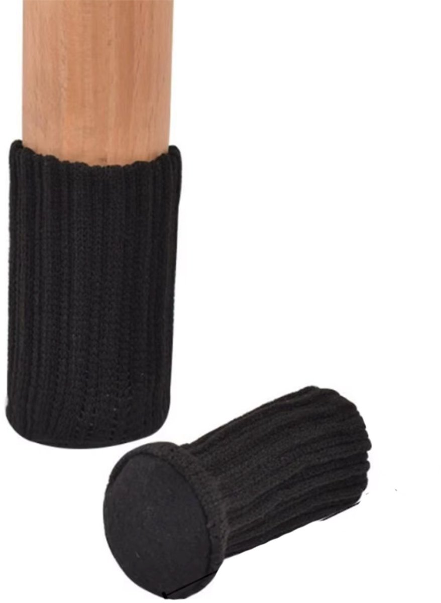 Stoelpootsokjes - Stoelpoot Beschermers - Elastisch - Zwart - Anti kras - Stoelpoothoesjes - 7CM hoog - 24-delig set - CHPN