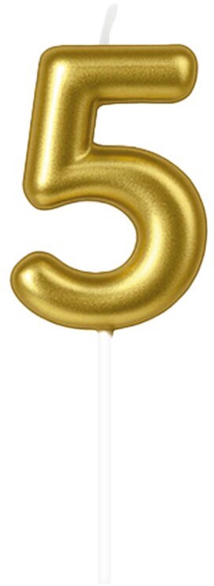Cijferkaars 5 goud - 10,5cm