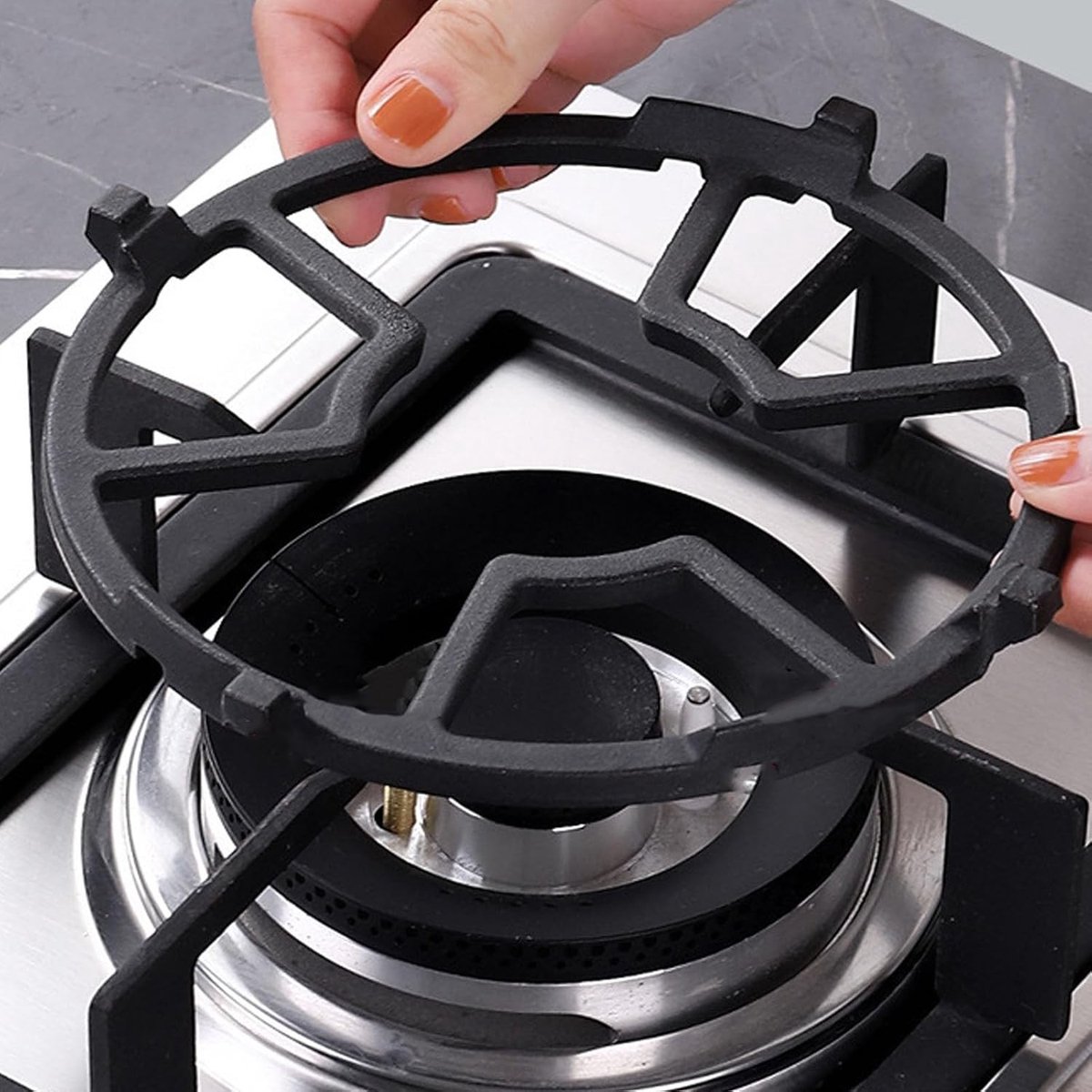 Non-slip Gas Stove Rack voor 4 of 5 Feet Gasfornuis, Kookplaat Organizer en Pot Houder met Stabiliteit