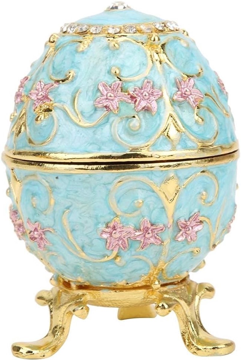Unieke Eivormige Sieradenbox van Handgeschilderd Glazuurkeramiek, Decoratieve Opbergdoos voor Verjaardag, Moederdag en Cadeaus voor Haar