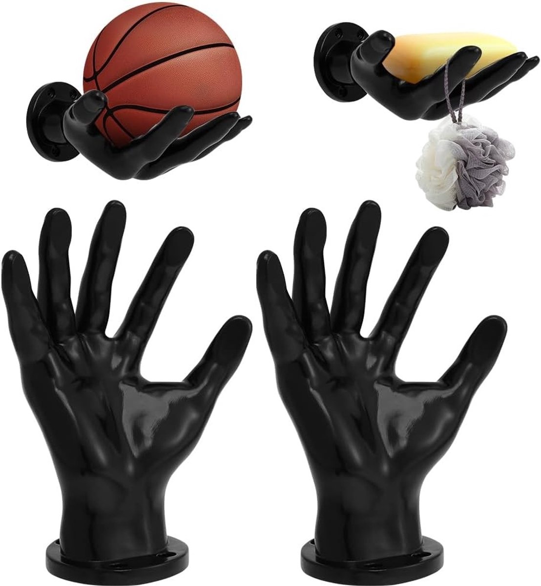 Creatieve Wanddecoratie in Handvorm, Handvormige Planken voor Basketballen, Sleutels en Hoofdtelefoons, Unieke Binnenhuisdecoratie en Wandhaak