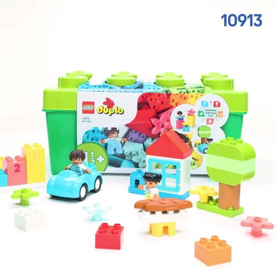 LEGO 10913 DUPLO Classic Opbergdoos, Motorische Ontwikkeling Baby, Educatief Speelgoed voor Peuters van 1,5 Jaar
