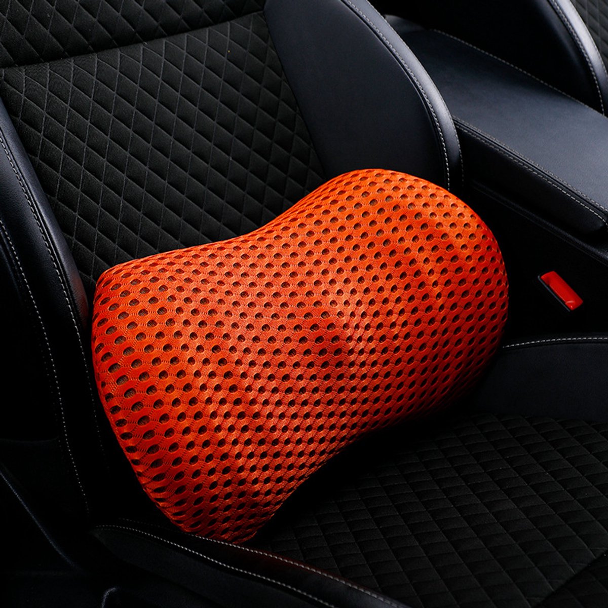 Ergonomisch rugkussen - 46×22x16 cm - Rugsteun - Orthopedisch rugkussen - Lendensteun - Rugsteun Auto - Rugondersteuning - Onderrugondersteuning - Lendenkussen - Ergonomisch - Traagschuim - Geschikt voor Bureaustoel, Auto, Bed, Bank - Oranje